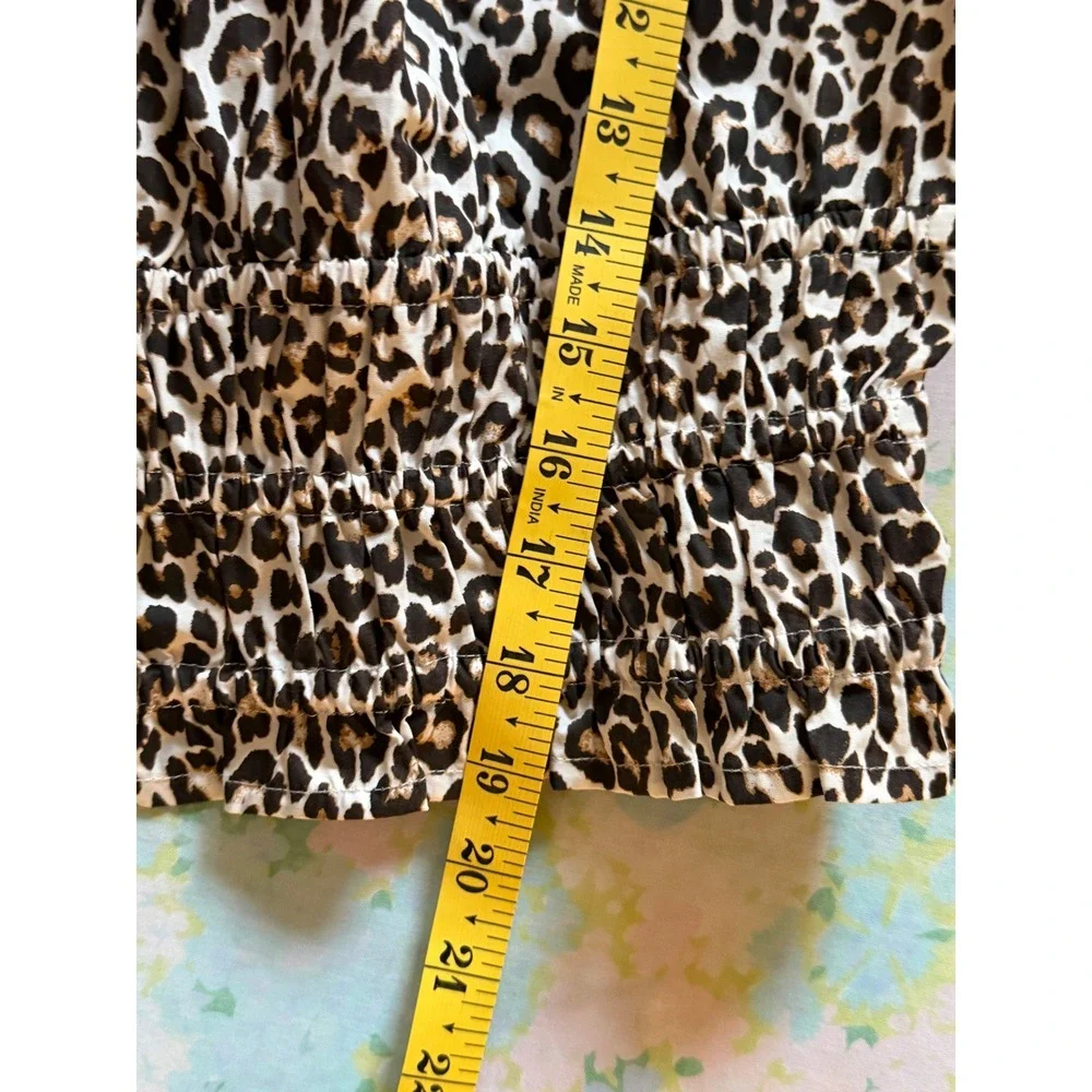 NWT J.Crew | 2025 Hyacinth Top Leopard Cotton Poplin Small Animal Print‎ CI551